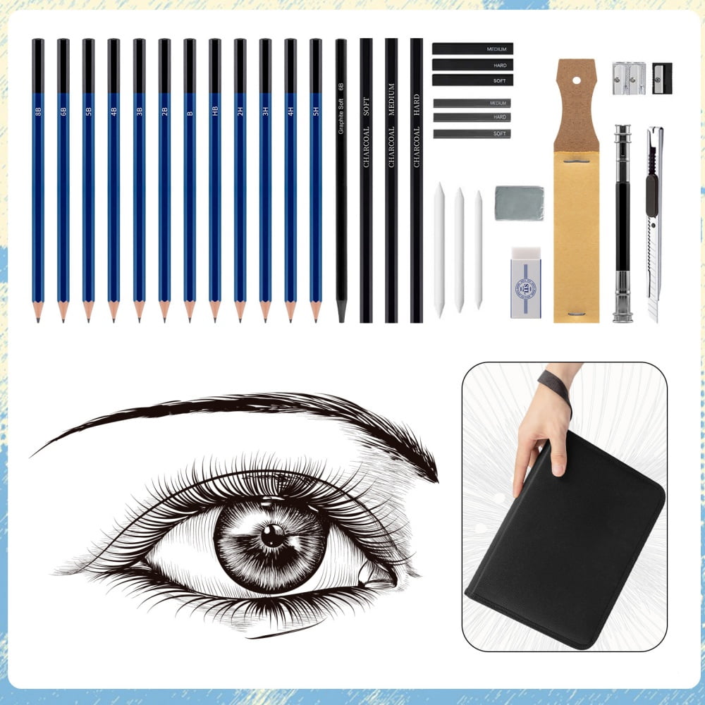Artistic Mastery: Sketching Kit, Graphite Pencils For Unparalleled Detail, Charcoal Pencils To Create Depth, Art Supplies For Beginners And Professionals
