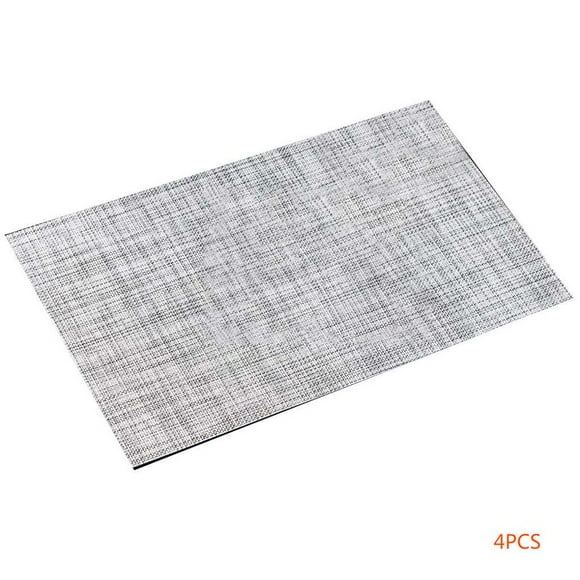 4pcs PVC Rectangular Place Mat Non-Slip Heat Insulation Braided Plate Pad Kitchen Office Home Placemats