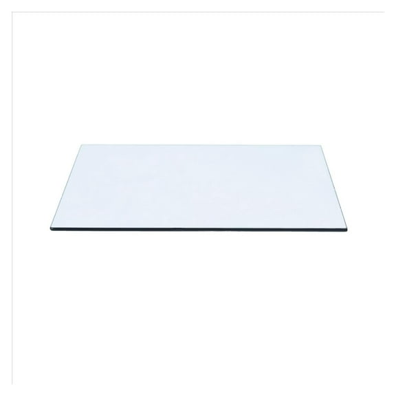 Exlonjet 15" x 22" Rectangle Tempered Glass Table Top 3/8" Thick Flat Polish Edge and Touch Corners