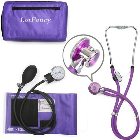 Aneroid Sphygmomanometer and Stethoscope Kit by LotFancy, Manual Blood Pressure Cuff Gauge, Dual-Head Sprague Rappaport Stethoscope, Portable Case Included,