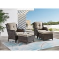 thumbnail image 2 of Pocassy  5-Piece Patio Furniture Set with Ottomans Brown/Grey, 2 of 5