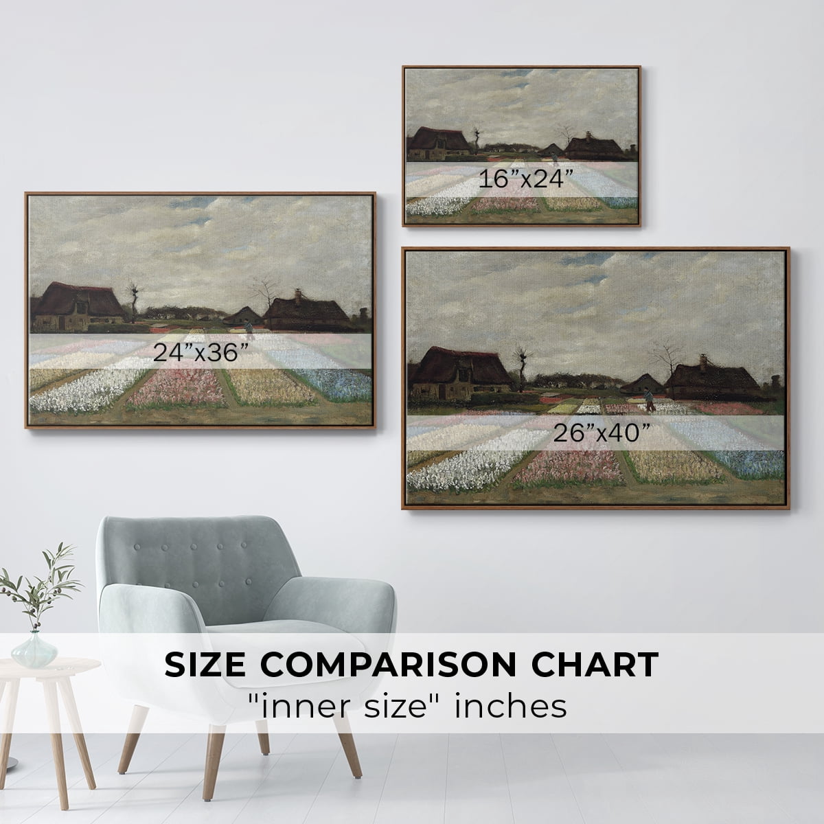 Vintage Landscape-CCCLXIII By Wexford Home Framed in Walnut Wood Gallery Wrapped Canvas 17 in. x 25 in.