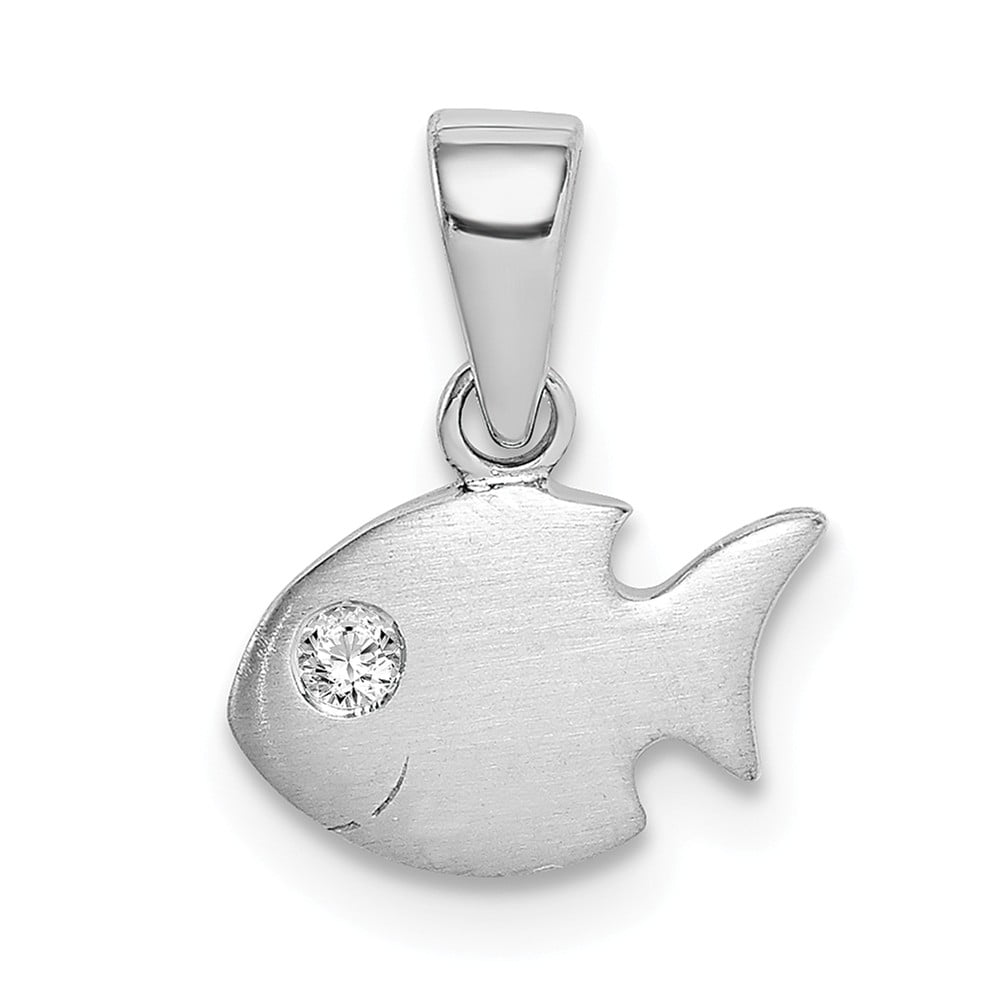 Bonyak Jewelry Sterling Silver CZ Enamel Fish Charm 