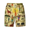 thumbnail image 4 of Lsque Mens Swim Trunks Ethnic African Pattern - Bathing Suit Compression Liner - Beach Swim Shorts Swimwear - (S-3XL) - Stretch Quick Dry -Large, 4 of 9