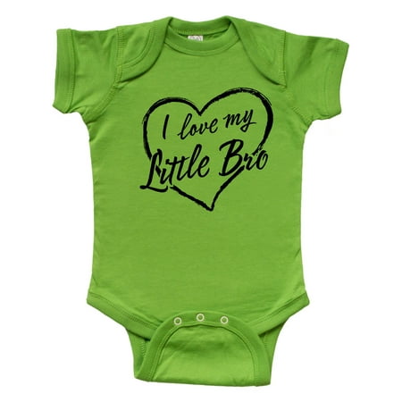 

Inktastic I Love My Little Bro in Black Chalk Heart Gift Baby Boy or Baby Girl Bodysuit