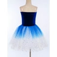 thumbnail image 4 of Haitryli Kids Girls Sparkly Strap Ballet Skirted Leotard Dance Tutu Dress Ballerina Performance Outfit and Headwear Blue 9-10, 4 of 6