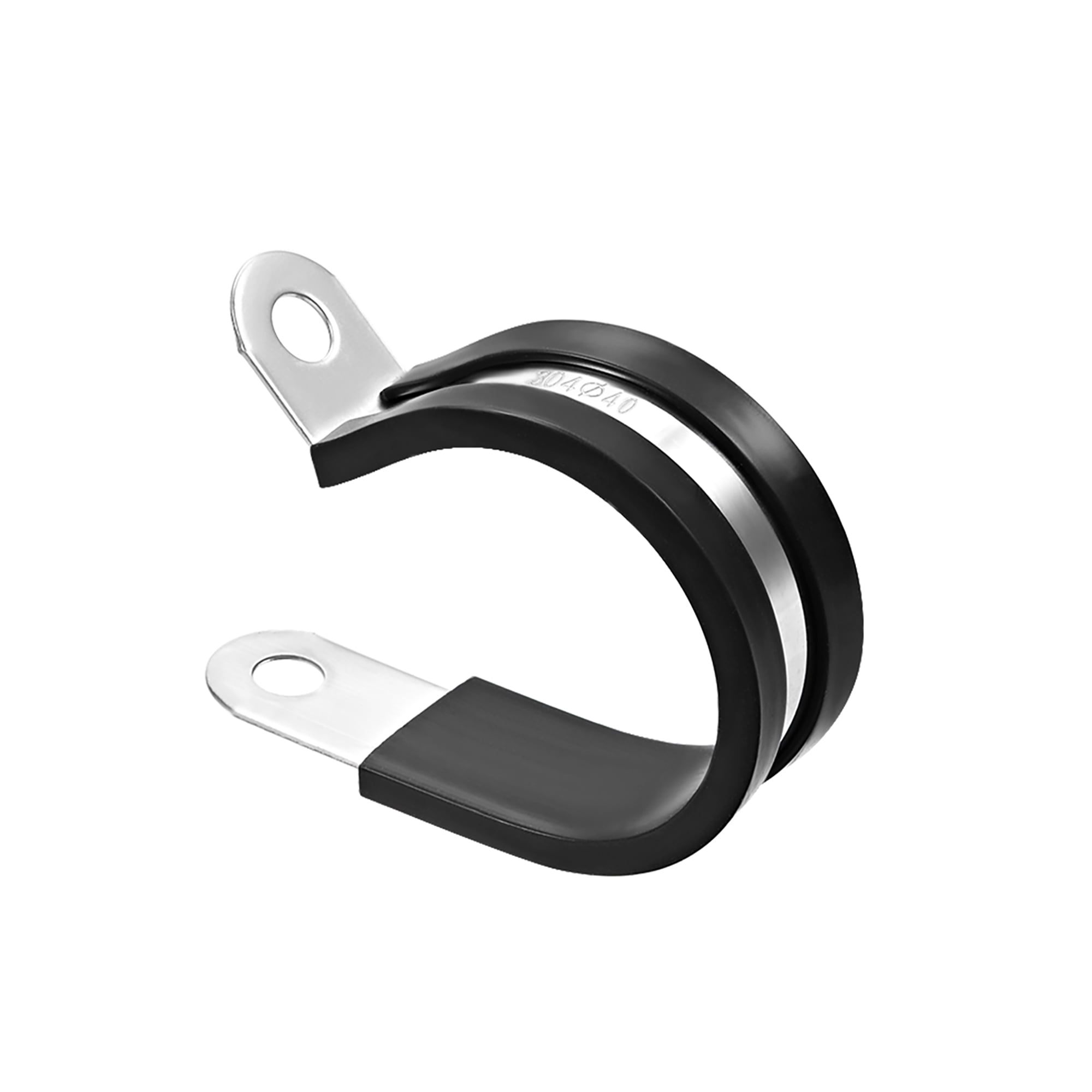 40mm Cable Clamp 304 Stainless Steel Rubber Cushioned Insulated Clamps