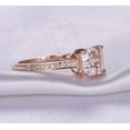thumbnail image 2 of Vintage Design 1.5 Carat 7x5mm Emerald Cut Morganite Engagement Ring with Diamond Moissanites for Women with 18k Gold Plating, 2 of 3