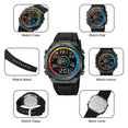 thumbnail image 3 of Explojoy Military Digital Sports Watch – Waterproof LED Wristwatch with Compass, Alarm & Silicone Strap (Unisex), 3 of 10
