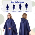 thumbnail image 6 of Bocaoying Reusable Rain Ponchos for Adults, Waterproof Raincoat Hooded with Pockets and Zipper, Unisex Rain Ponchos for Women Men Walking Cycling Hiking, Large Size, Yellow/Blue, Thickened, 6 of 7