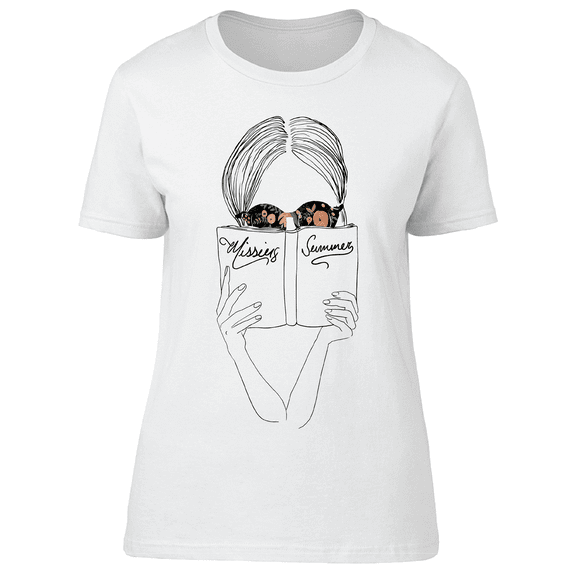 Fashion Girl Read Book Women T-Shirt - Image by Shutterstock, Female Small