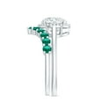 thumbnail image 3 of Rosec Jewels Lab Diamond Engagement Ring Set with Lab Emerald Wedding Band - Authentically Certified, 10K White Gold, US 10.00, 3 of 8