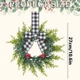 thumbnail image 3 of 10.6 Inch Artificial Cedar Norfolk Christmas Wreath with Red Berries & Velvet Bow, Faux Pine Hanging Wreath for Front Door, Wall, Window, Mantel Indoor and Outdoor Holiday, 3 of 4
