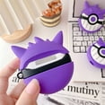 thumbnail image 3 of Funda de silicona para Airpods Pro, 3D Cute Kawaii Anime Fashion Funny Cool Design Funda protectora para Apple Airpod con llavero, para hombres/adolescentes/niños (Gengar), 3 of 5