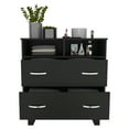 thumbnail image 6 of Newboti Furniture Portanova Two Drawer Dresser, Two Open Shelves, Superior Top, Four Legs -Black 32650, 6 of 8