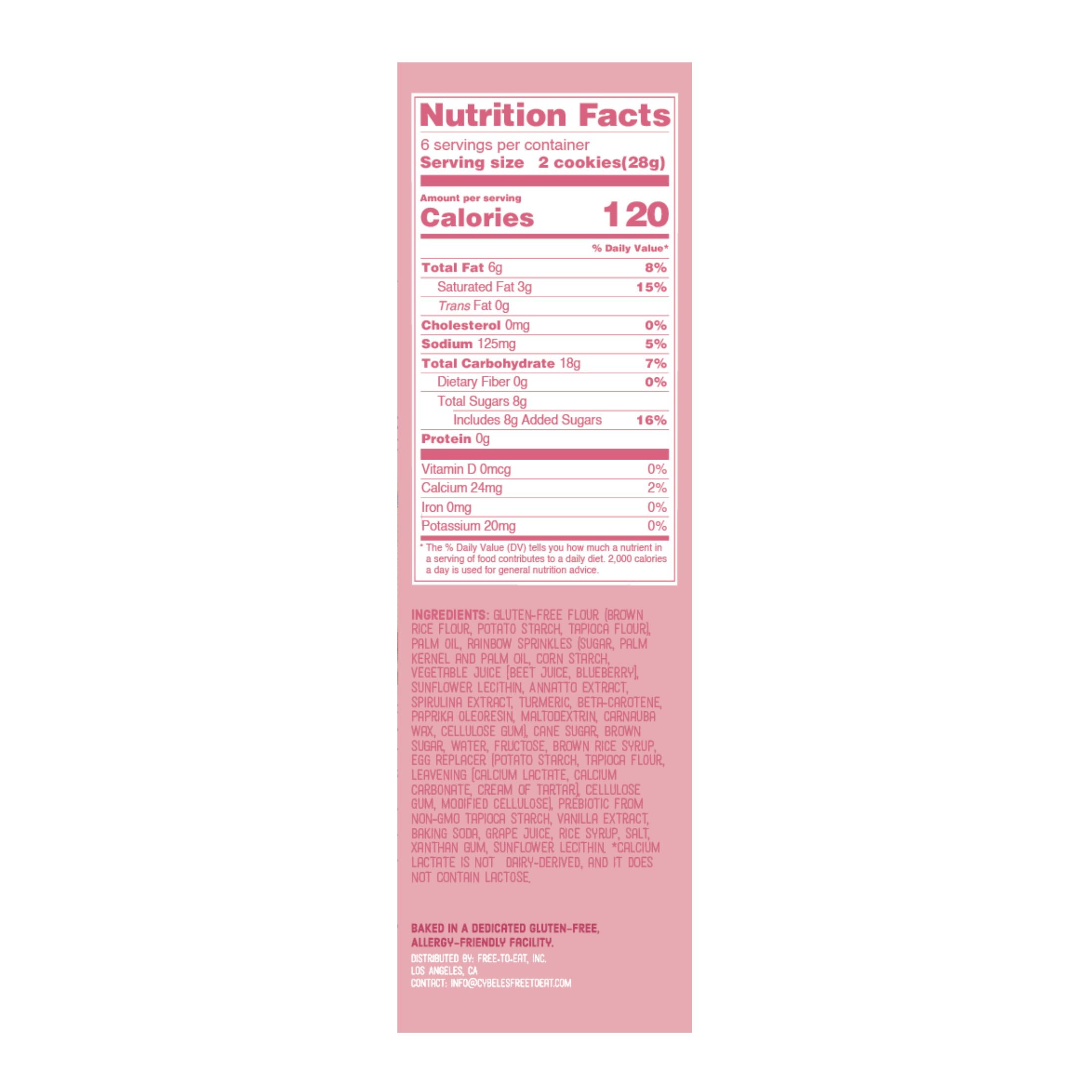 Free To Eat Confetti Cookies, Allergen-Free Gluten-Free & Vegan, 6 oz