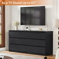 thumbnail image 4 of HoopieHome 6-Drawer Dresser Modern Minimalist Style Black Handle-Free Design Soft Close Drawers 59 Inch, 4 of 6