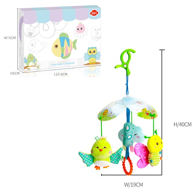 Sonajeros móviles para cuna de animales de dibujos animados con mordedor, cama colgante para recién nacidos, juguete para cochecito, juguetes educativos para niños