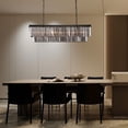 thumbnail image 5 of 47 in. Smoked Gray and Black Modern Contemporary Crystal Chandelier 2-Tier Linear Kitchen Island Pendant Light for Dining Room 7 40 INCHES, 5 of 5