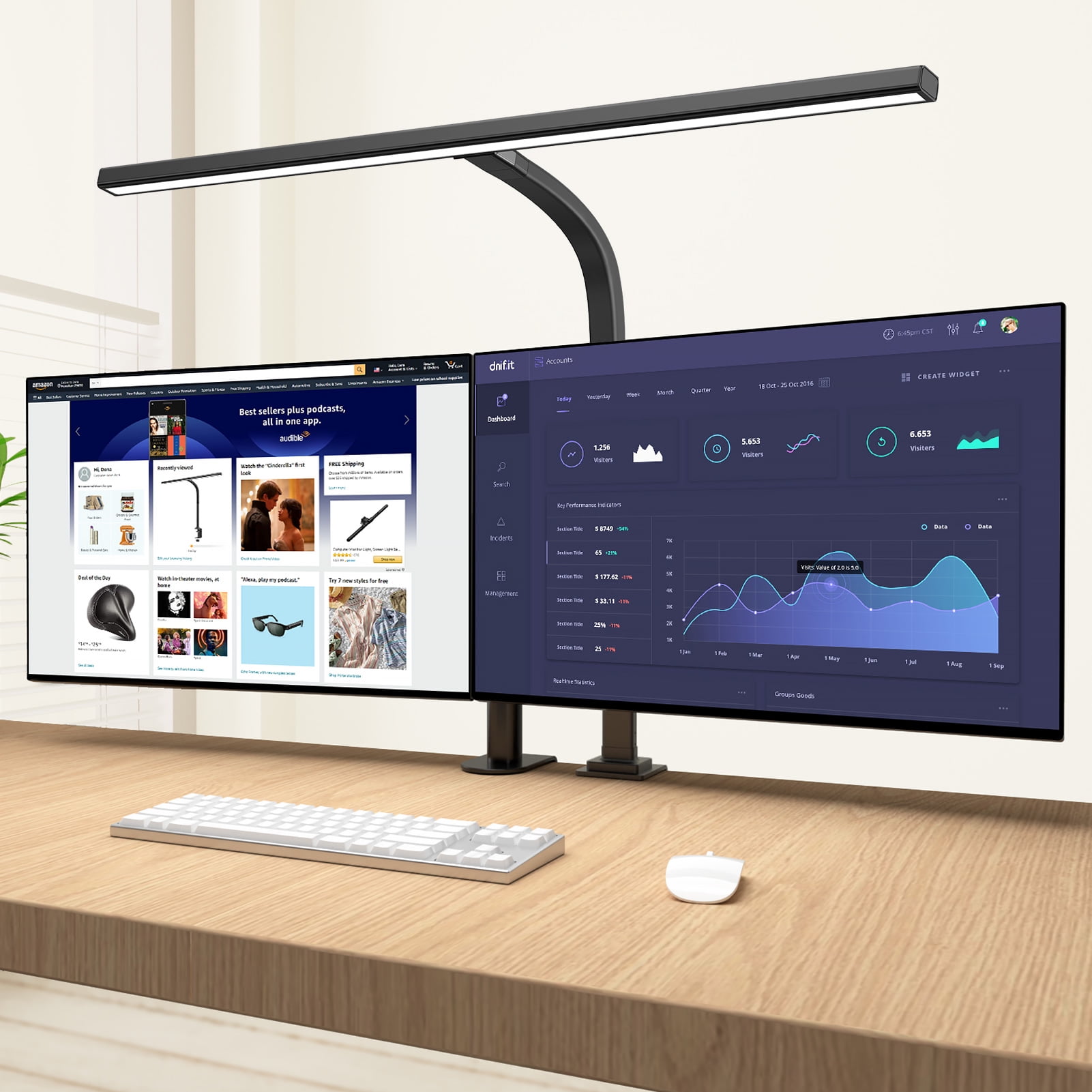 EppieBasic LED Desk Lamp, 24W Architect Office Desk Lamp Wide Area Drafting Light,6 Modes Stepless Dimming - Walmart.com