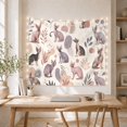 thumbnail image 5 of Cats Scattered Linear with Arrangement Sphynx Bohemian, Nostalgic Vintage for Botanical Art Lovers, Wall Decor, Valentine'S Day Gift, Tapestry Wall Hanging for Dorm and Living Room, 5 of 7