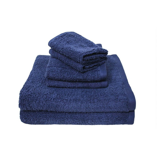 100 Cotton Bath Towels, Lightweight & Absorbant, 6Pieces, Pilot Blue