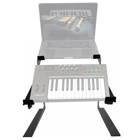 Rockville Dual Shelf Laptop Controller Stand for Nektar Impact LX25  Keyboard