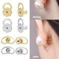 thumbnail image 2 of Jesscasday Pack of 10 Practical Metal Earring Backs Portable Earring Backs Pigs Nose/Flower Shaped Lifters for Heavy Earrings, 2 of 13