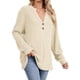 thumbnail image 2 of Camisa Henley de Larga para Mujer, Cuello en V, Suéteres Casuales Elegantes, Ropa de Moda para Otoño. Albaricoque S, 2 of 10