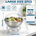 thumbnail image 3 of 2 Pcs Ice Salad Bowl with Lid, Large Ice Chilled Serving Bowls for Parties, Ice Chilled Dip Bowl, Stainless Steel Chilled Salad Bowl for Chilled Pasta, Potato, Dressing, Fruit, 3 of 10