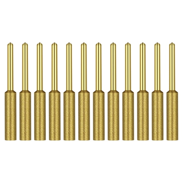 Chainsaw Sharpener Titanium Plated Burr Stone File Sharpening Wheels for Chain Saw Stone Jewerly Wood 12 Pcs 7/32 Inch