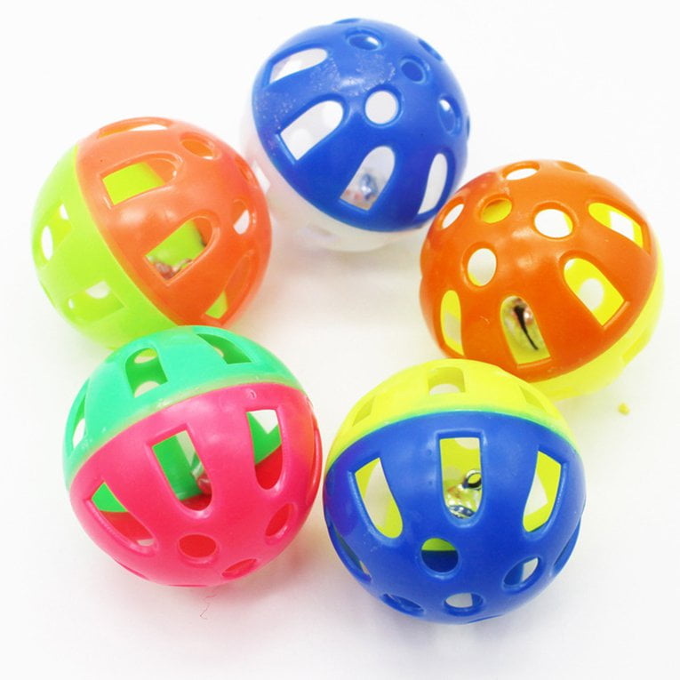 Pet Dog Toys Sound Squeak Toys Plastic Bell Ball Antidepressant Toy For