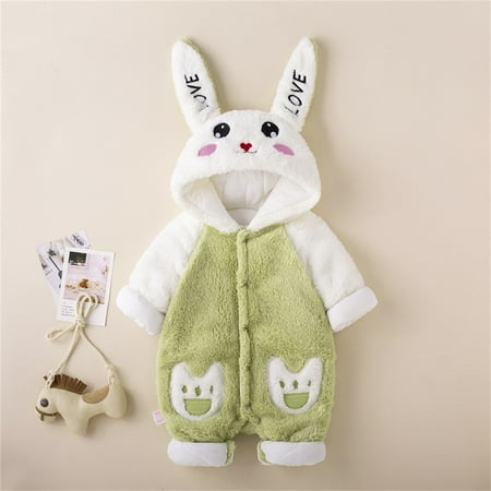

kpoplk Baby Jackets 12-18 Months Infant Baby Boys Girls Soft Coat Winter Soft Windproof Hooded Solid Coat Jacket Warm Children Coats(Green)