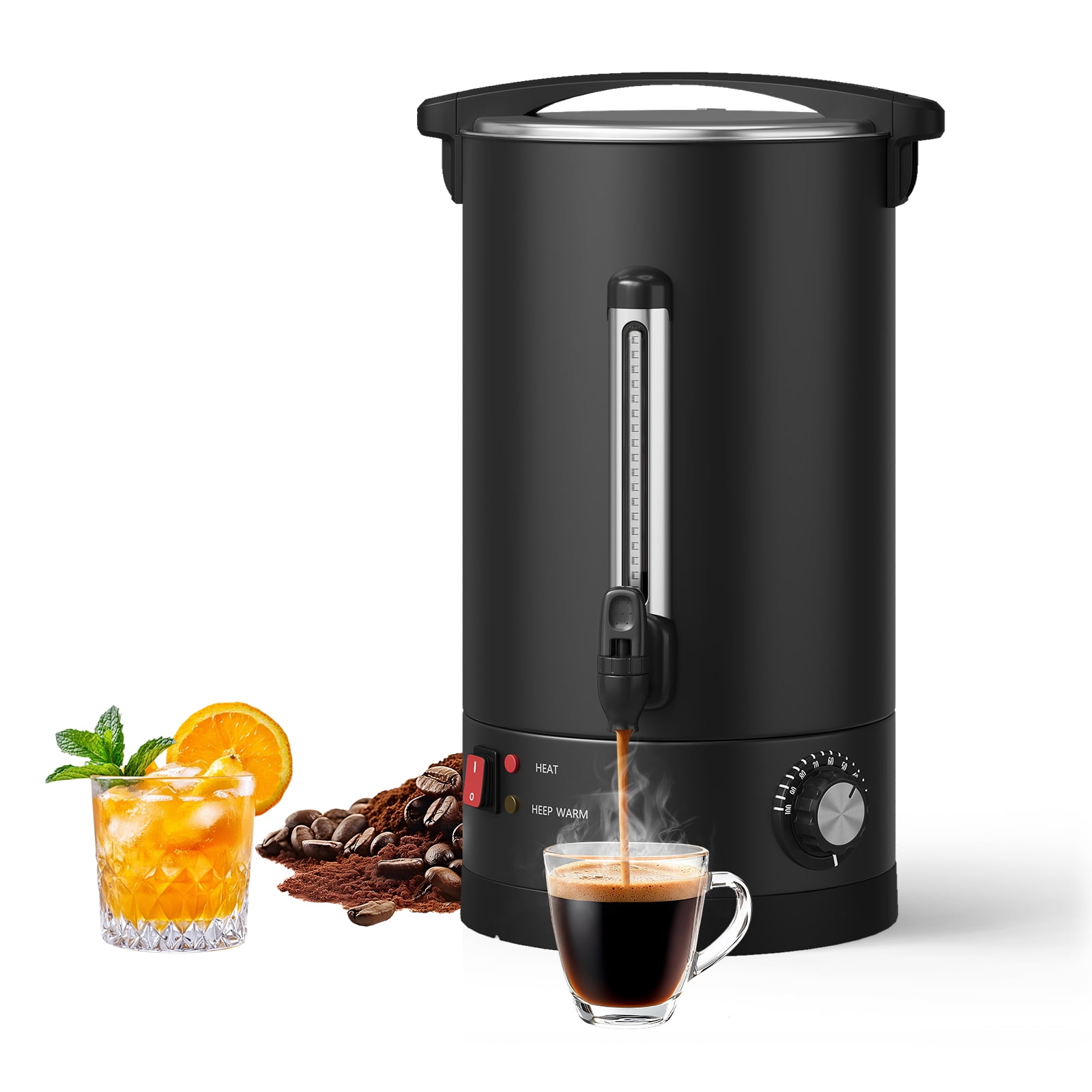 14 L/100-Cup Stainless Steel Coffee Urn,3.8-Gallon Double-Wall Commercial Coffee Maker for Buffets, Catering, Weddings, and Gatherings