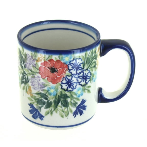 Blue Rose Polish Pottery Summer Garden Coffee Mug