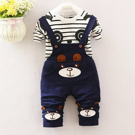 

Leutsin Toddler Kids Baby Boys Girls Print Tops+Pants Overalls Outfit Clothes Set
