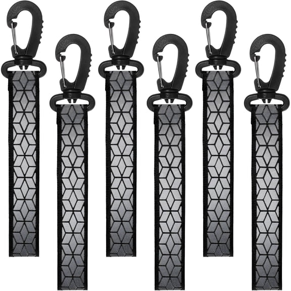 6 PCS Reflective Straps, Green Reflective Backpack Tags Bicycle Reflectives Pendant Glow in the Dark Keychain Safety Night Reflector Pendants for Clothes Cycling Walking Running Climbing Camping