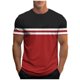 thumbnail image 2 of Tops para hombre, blusas y camisas de manga corta con cuello redondo para hombre, camiseta deportiva informal con estampado de rayas a la moda para hombre, blusa de poliéster de manga corta con cuello, 2 of 5