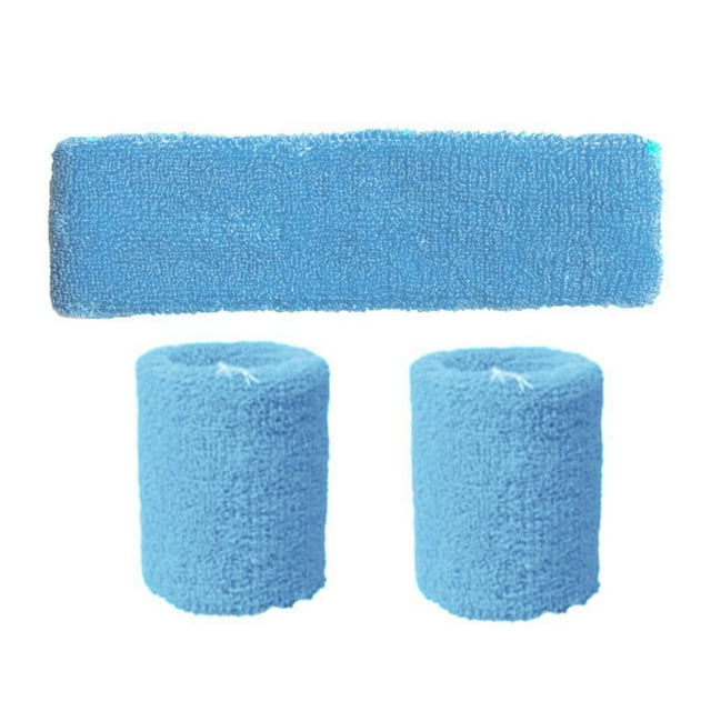 Shengyu Unisex Polyester Elastic Wristband Headband Set Solid Color Breathable Sports Basketball Sweatband