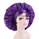 thumbnail image 4 of Juego de 3 gorros de satén para dormir, gorro de pelo para mujer, gorro de banda ancha elástica con gorro de noche de seda ajustable, gorro para la caída del cabello para salón de belleza, Spa, verde Feliz Sencillez, 4 of 4