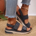 thumbnail image 2 of EKVAHL Women's Orthopedic Platform Sandals, Double Strap Backstrap Walking Shoes, Arch Support Cushioned Summer Outdoor Slides Blue, 2 of 4