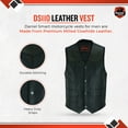 thumbnail image 2 of Daniel Smart Men's leather vest Cowhide Motorcycle Leather Vest with Plain sides Design, 2 of 7