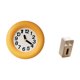 thumbnail image 5 of Reloj de pared redondo, silencioso, para dormitorio. Caja de pañuelos de piel sintética. Caja de almacenamiento de toallas de papel de madera. Ideal p, 5 of 8
