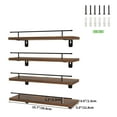 Black Floating Wall Shelves with Metal Set of 4, Rustic Floating