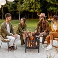 thumbnail image 2 of 16 X 16 Inches Square Fire Pit/bonfire Pit - For Garden Family Parties & Camping Durable And Portable Design Outdoor Enjoyment Four-sided Hollow Breathable Black, 2 of 6