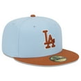 thumbnail image 3 of Men's New Era Light Blue/Brown Los Angeles Dodgers Spring Color Basic Two-Tone 59FIFTY Fitted Hat, 3 of 5