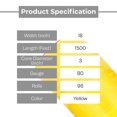 thumbnail image 5 of SSBM Yellow Tinted Cast Hand Stretch Wrap 18" x 1500' 96 Rolls 80 Gauge Plastic Self Adhesive Shrink Film for Packaging, 5 of 9