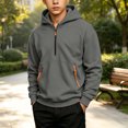 thumbnail image 5 of Fancifize Half Zip Fleece Hoodies for Boys, Teens Hooded Sweatshirt with Pockets, Casual Fall Pullover Tops 5-15 Years, 5 of 7