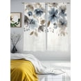 thumbnail image 3 of Blue Brown Spring Floral Sheer Curtains 63 Inch Length 2 Panels Set, Watercolor Summer Botanical Voile Window Treatment Rod Pocket Curtains Sheers Drapes for Bedroom/Living Room/Kitchen 52x"63"x2, 3 of 7