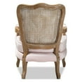 thumbnail image 4 of Baxton Studio Vallea Traditional French Provincial Light Pink Velvet Fabric Upholstered White-Washed Oak Wood Armchair, 4 of 5